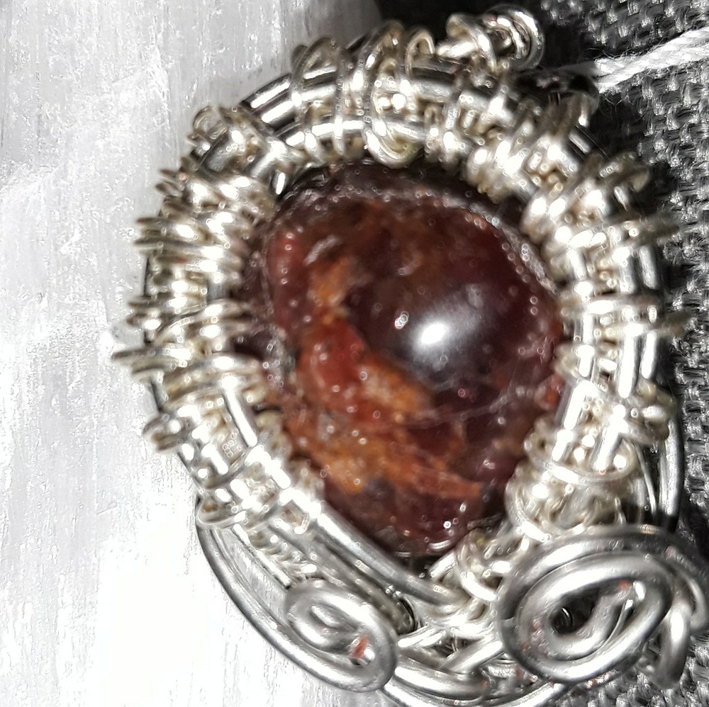 Hand wrapped Garnet ring